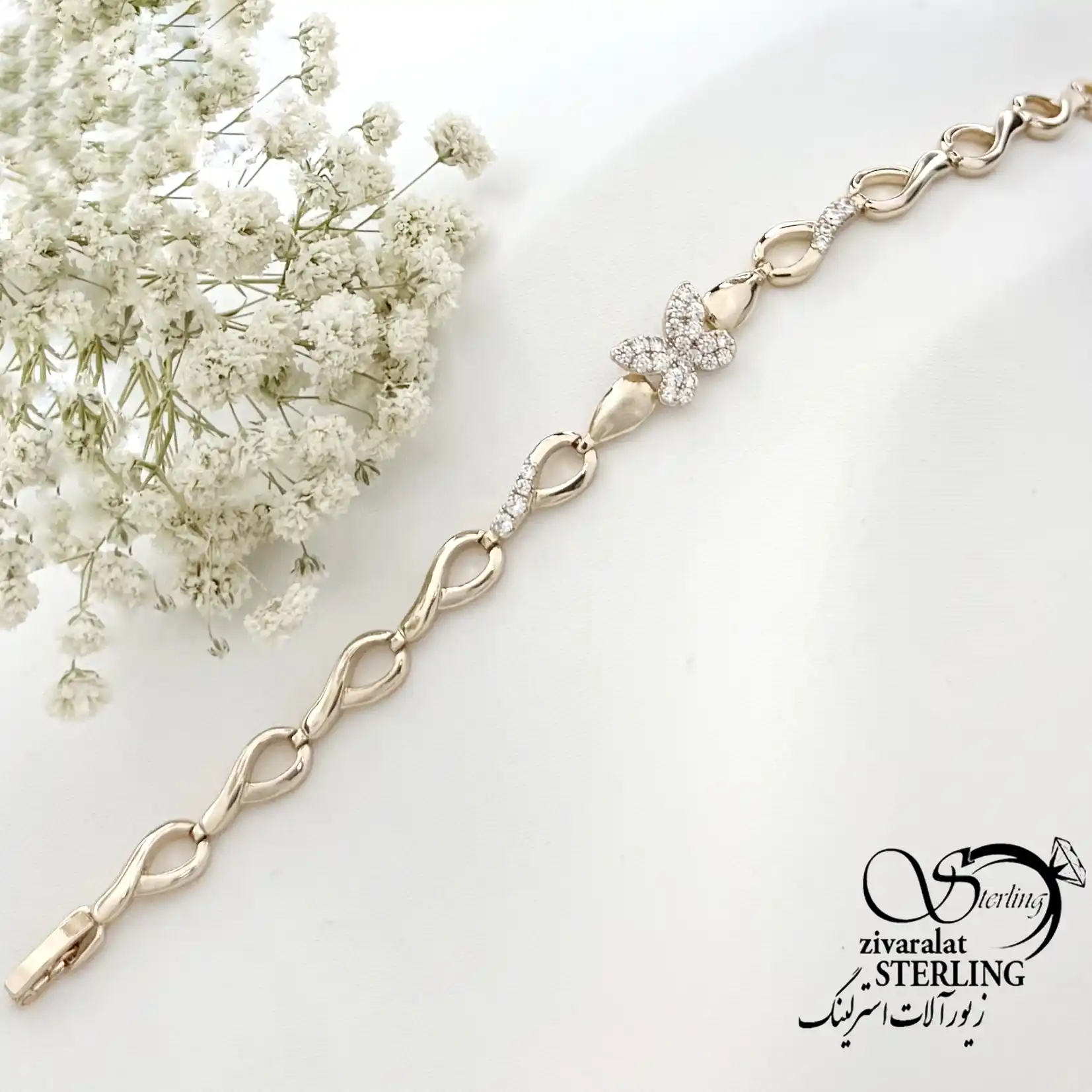 دستبند مارک ژوپینگ مشابه طلا مجلسی کد 22372