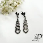 گوشواره نقره 925 عیار آویز سیاه قلم کد 22403