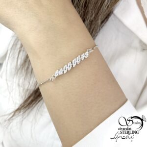 دستبند نقره نگین دار با عیار925 کد 22411